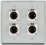 4 Port Double Gang Cat 5e Face Plate