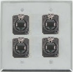 4 Port Double Gang Cat 5e Face Plate