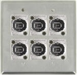 6 Port Double Gang Firewire 400 6 Pin Face Plate