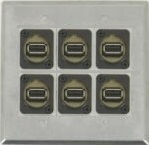 6 Port Double Gang USB 2.0 Face Plate