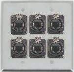 6 Port Double Gang Cat 5e Face Plate