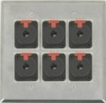 6 Port Double Gang 1/4 TRS Face Plate