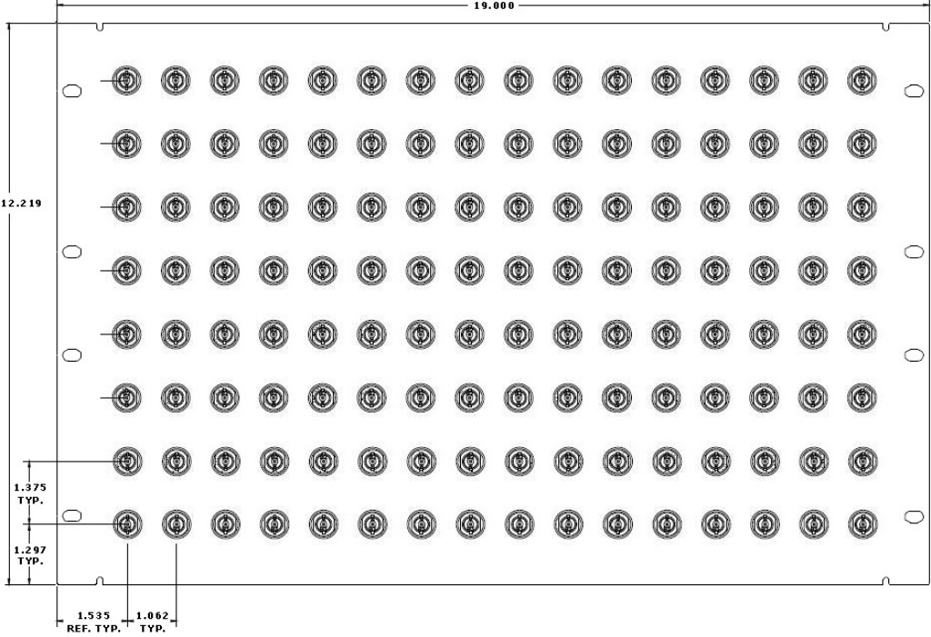 128 Port 1/2 D Patch Panel Specs