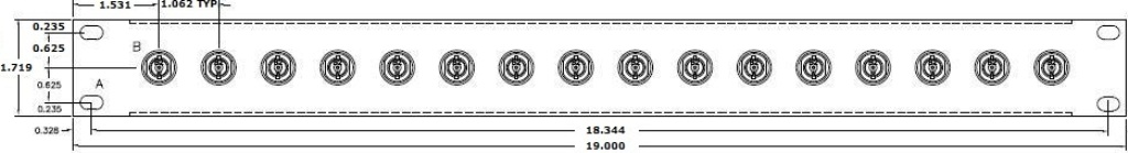 16 Port 1/2 D Patch Panel Specs