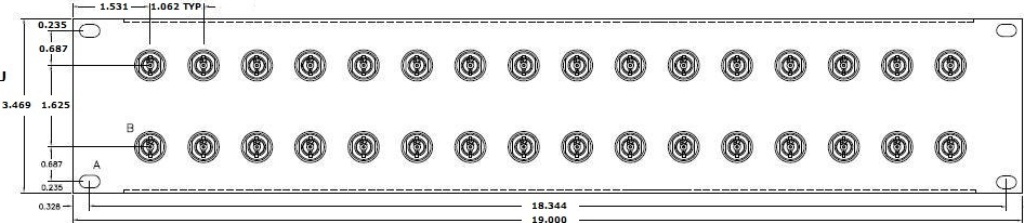 32 Port 1/2 D Patch Panel Specs