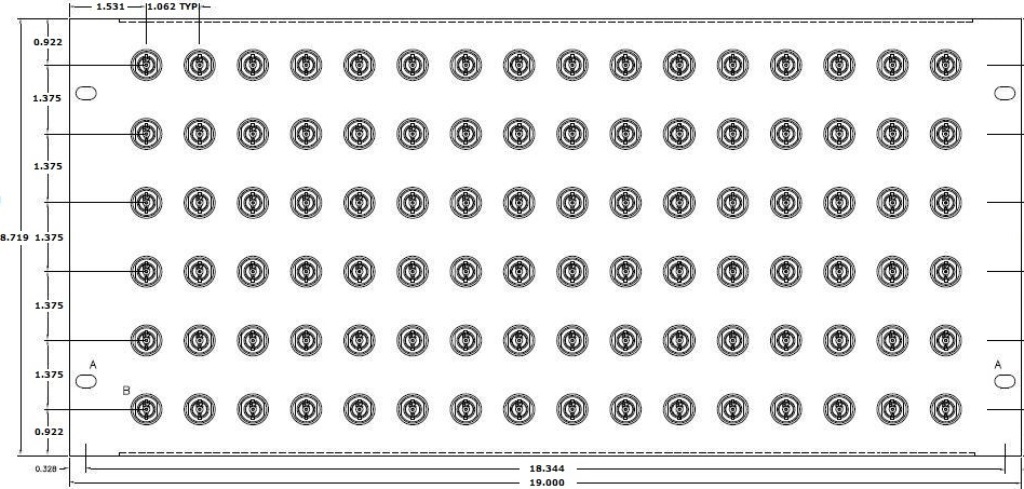 96 Port 1/2 D Patch Panel Specs