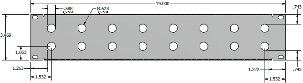 16 Port 5/8 D Patch Panel Specs