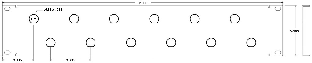 2RU 12 Port 5/8 D Patch Panel Specs