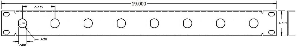 8 Port 5/8 D Patch Panel Specs