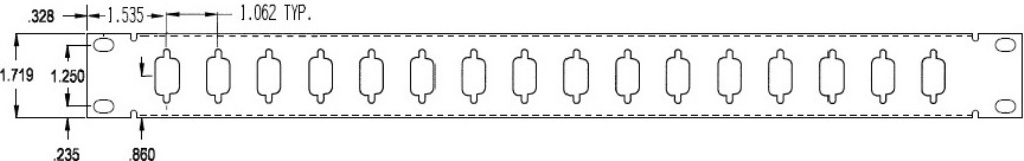 1RU 16 Port DB9 Patch Panel Specs