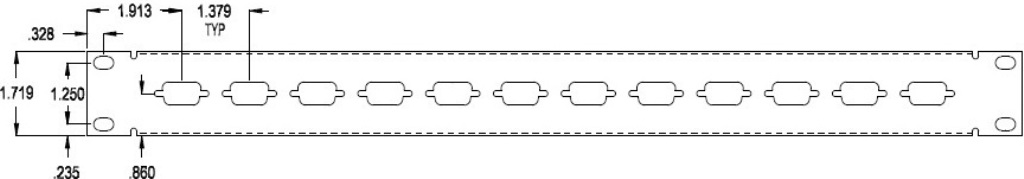 12 Port DB9 Patch Panel Specs