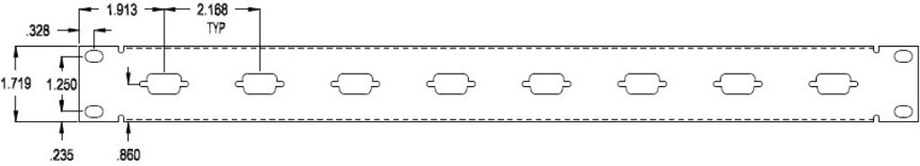 8 Port DB9 Patch Panel Specs