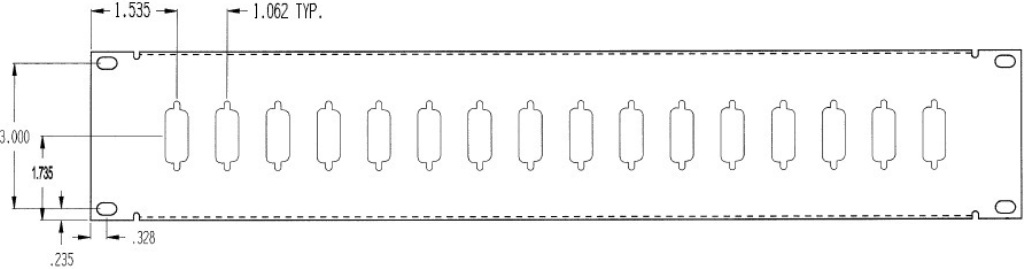 16 Port DB15 Patch Panel Specs