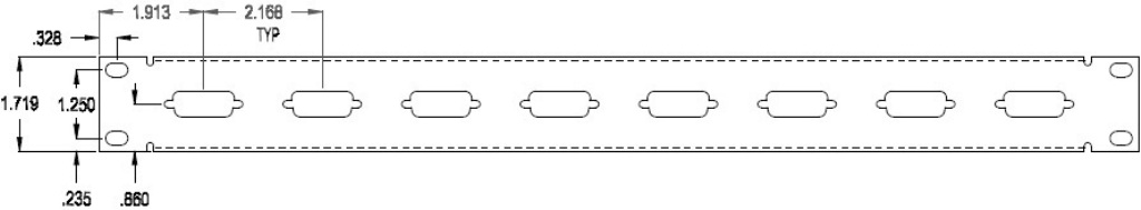 8 Port DB15 Patch Panel Specs