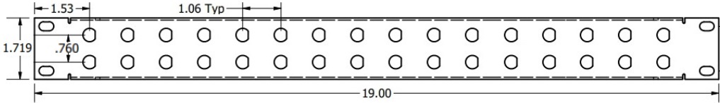 1RU 32 Port 3/8 D Patch Panel Specs