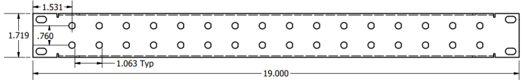 32 Port 1/4 D Patch Panel Specs