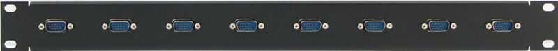 PPG8-HD15MF - 1RU 8 Port HD15 Male to HD15 Female Patch Panel Front View