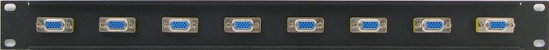 PPG8-HD15MF - 1RU 8 Port HD15 Male to HD15 Female Patch Panel Rear View