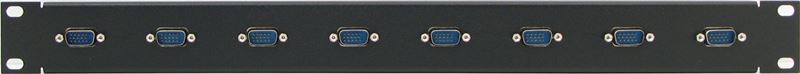 PPG8-HD15MM - 1RU 8 Port HD15 Male to HD15 Male Patch Panel Front View