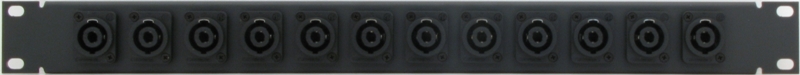 PPX12-NL4MPUC – 4 Pole Speakon Patch Panel Front View